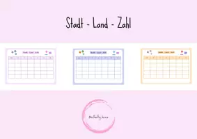 Vorschau - Spiele - Stadt - Land - Zahl - Deckblatt