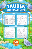 Vorschau - Arbeitsblätter - Tauben-Abenteuer: Malbuch und interaktives Lernmaterial über die fliegenden Boten der Stadt - Seite 1