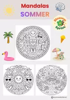 Vorschau - Mal- und Bastelvorlagen - Materialpaket Mandalas Sommerferien - Deckblatt