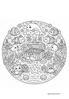 Vorschau - Mal- und Bastelvorlagen - Materialpaket Mandalas Sommerferien - Seite 1