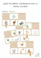Vista previa - Tarjetas / Manipulativos - CONCIENCIA FONOLÓGICA. ¿ QUÉ PALABRAS COMIENZAN POR LA MISMA SÍLABA? - Portada