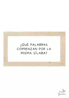 Vista previa - Tarjetas / Manipulativos - CONCIENCIA FONOLÓGICA. ¿ QUÉ PALABRAS COMIENZAN POR LA MISMA SÍLABA? - página 1