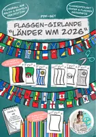 Vorschau - Spiele - DIY-Girlande Teilnehmerländer Flaggen "Fussball WM 2026" - Deckblatt