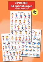 Vorschau - Poster - Lernposter Bewegung: 84 Sportübungen auf einen Blick für Schule & Kindergarten - Deckblatt