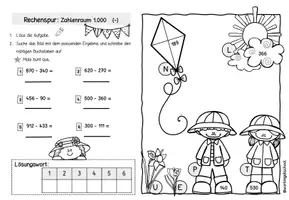 Vorschau - Stationenlernen - Rechenspuren Klasse 3 Frühling | Zahlenraum 1000 | Mathematik Grundschule - Seite 2
