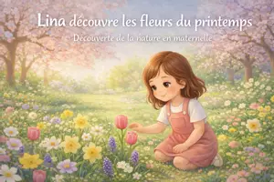 Aperçu - Cartes / Images - Kamishibaï – Lina découvre les fleurs du printemps | Printemps en maternelle - Page de couverture