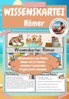 Vorschau - Stationenlernen - Wissenskartei Römer 🏛️🛡️ | 16 Themenstationen – Klasse 3–4 | Sachunterricht & sinnenthemendes Lesen - Deckblatt