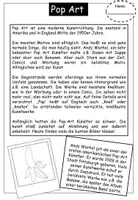 Vorschau - Unterrichtsreihen - Sommer Lernwerkstatt - Pop Art inklusive Lesetext und Cliparts - Seite 1