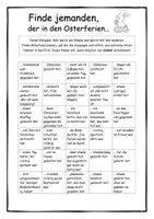 Vorschau - Arbeitsblätter - Finde jemanden... Osterferien - Sprechanlass nach den Ferien - Sprechspiel - Seite 1