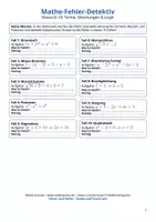 Vorschau - Arbeitsblätter - Mathe-Fehler-Detektiv Kl. 8-10 | Terme, Binomische Formeln & Gleichungen 🔍 - Seite 1