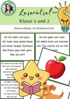 Vorschau - Stationenlernen - Lese-Rätsel - Lesen üben / Klasse 1 und 2 - Deckblatt