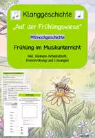 Vorschau - Stundenentwürfe - Klanggeschichte - Auf der Frühlingswiese - mit Übungen - Deckblatt