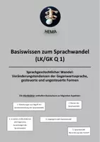Vorschau - Unterrichtsreihen - Sprachwandel: Basiswissen - Merkblätter + 1 Arbeitsblatt - Deckblatt