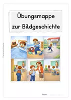 Vorschau - Arbeitsblätter - Bildgeschichte „Verschlafen“ – Lückentexte & Zuordnungsaufgaben | Texte verfassen Klasse 2–4 - Seite 3