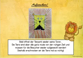 Vorschau - Mal- und Bastelvorlagen - Tierische Kunst: erschrockene Tiere - Seite 1