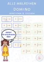 Vorschau - Spiele - Domino Malreihen / Reihen - Dominos Multiplikation / Malreihen Multiplikation - Deckblatt