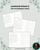 Vorschau - Arbeitsblätter - Lesetexte Kl. 3 - Bundle mit 30 verschiedenen Texten - Deckblatt
