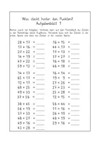 Vorschau - Arbeitsblätter - Was steckt hinter den Punkten? Addition im Zahlenraum bis 100 (ZE + ZE mit Zehnerübergang) (1) - Seite 1