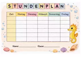 Vorschau - Anderer Materialtyp - Stundenplan Seepferdchen - Seite 1
