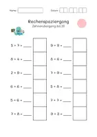 Vorschau - Spiele - Rechenspaziergang ZR 20 mit Zehnerübergang - Seite 1