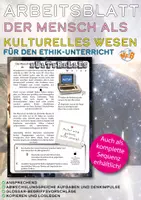 Vorschau - Unterrichtsreihen - Arbeitsblatt - Der Mensch als kulturelles Wesen (Ethikunterricht, Klasse 7-8) - Deckblatt