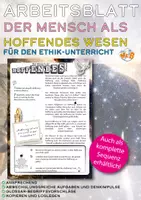 Vorschau - Unterrichtsreihen - Arbeitsblatt - Der Mensch als hoffendes Wesen (Ethikunterricht, Klasse 7-8) - Deckblatt