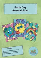 Vorschau - Mal- und Bastelvorlagen - Earth Day Ausmalbilder Kunst / Vertretung / ich bin fertig Aufgabe / Tag der Erde - Deckblatt