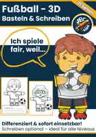Vorschau - Arbeitsblätter - Fußball WM Basteln & Schreiben: 3D Fairplay Vorlage | Differenziert - Deckblatt