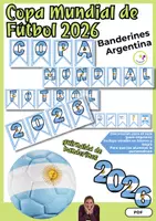 Vista previa - Juegos / Gamificación - Copa Mundial de Fútbol 2026 – Banderines Argentina | Decoración para el aula y actividad alumnos - Portada