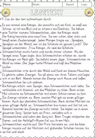 Vorschau - Arbeitsblätter - Schneewittchen und die sieben Zwerge, Lesen und Verstehen Arbeitsblätter mit Lesetext, Fragen - Seite 2