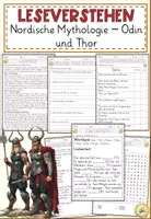 Vorschau - Arbeitsblätter - Nordische Mythologie – Odin und Thor, Lesen und Verstehen Arbeitsblätter mit Lesetext, Fragen - Deckblatt