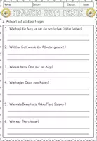 Vorschau - Arbeitsblätter - Nordische Mythologie – Odin und Thor, Lesen und Verstehen Arbeitsblätter mit Lesetext, Fragen - Seite 3