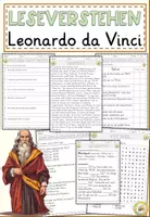 Vorschau - Arbeitsblätter - Leonardo da Vinci, Lesen und Verstehen Arbeitsblätter mit Lesetext, Fragen - Deckblatt
