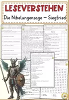 Vorschau - Arbeitsblätter - Die Nibelungensage – Siegfried, Lesen und Verstehen Arbeitsblätter mit Lesetext, Fragen - Deckblatt