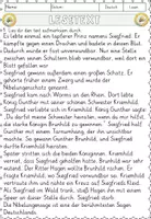 Vorschau - Arbeitsblätter - Die Nibelungensage – Siegfried, Lesen und Verstehen Arbeitsblätter mit Lesetext, Fragen - Seite 2