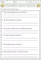 Vorschau - Arbeitsblätter - Die Nibelungensage – Siegfried, Lesen und Verstehen Arbeitsblätter mit Lesetext, Fragen - Seite 3