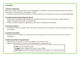 Vista previa - Hojas de trabajo - CLASSIFICACIÓ DELS ANIMALS vertebrats i invertebrats - página 2