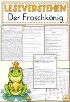 Vorschau - Arbeitsblätter - Der Froschkönig, Lesen und Verstehen Arbeitsblätter mit Lesetext, Fragen - Deckblatt