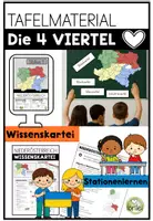 Vorschau - Arbeitsblätter - Niederösterreich – Die vier Viertel – Sachunterricht Tafelmaterial & Wissenskartei (Grundschule) - Deckblatt