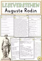 Vorschau - Arbeitsblätter - Auguste Rodin, Lesen und Verstehen Arbeitsblätter mit Lesetext, Fragen - Deckblatt
