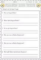 Vorschau - Arbeitsblätter - Auguste Rodin, Lesen und Verstehen Arbeitsblätter mit Lesetext, Fragen - Seite 3