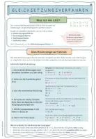 Vorschau - Arbeitsblätter - Merkblatt + Arbeitsblatt – LGS Gleichsetzungsverfahren - Seite 1