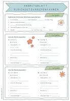 Vorschau - Arbeitsblätter - Merkblatt + Arbeitsblatt – LGS Gleichsetzungsverfahren - Seite 2