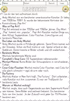 Vorschau - Arbeitsblätter - Andy Warhol – Pop Art, Lesen und Verstehen Arbeitsblätter mit Lesetext, Fragen - Seite 2