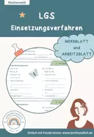 Vorschau - Arbeitsblätter - Merkblatt + Arbeitsblatt - LGS Einsetzungsverfahren - Deckblatt