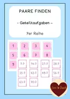 Vorschau - Spiele - Paare finden 7er Reihe Geteiltaufgaben Einmaleins Spiel - Deckblatt