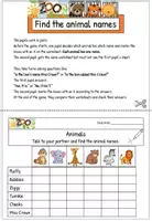 Vorschau - Arbeitsblätter - Englisch – Zootiere | Animals | Speaking Activity | Klasse 2-3 - Seite 1