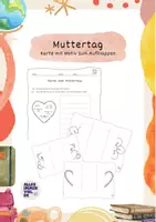 Vorschau - Arbeitsblätter - Muttertag - Karten zum Aufklappen mit Motiv - Deckblatt