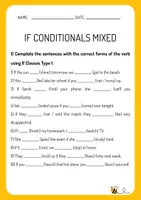 Vorschau - Arbeitsblätter - If Conditionals Mixed- Grammar Practice - Seite 1