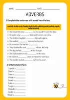 Vorschau - Arbeitsblätter - Adverbs- Exercise Worksheet - Deckblatt